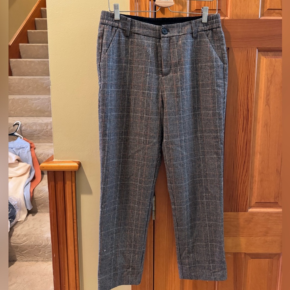 women wool Classic Checkered Dress Pants